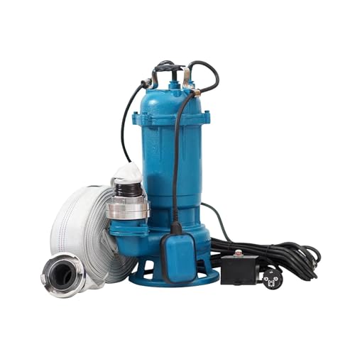 1100W WEISBACH PROFESSIONAL CTR Leistungsstarke Tauchpumpe Fäkalienpumpe Schmutzwasserpumpe mit Zerkleinerer und Schwimmer 21000L/h + 2" Storzkupplung + 30m C-Schlauch von WEISBACH