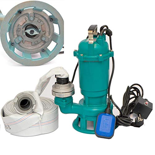Fäkalienpumpe Tauchpumpe Schmutzwasserpumpe 1500W - 24000l/h Schneidmesser (mit 20m C-Schlauch) von WEISBACH