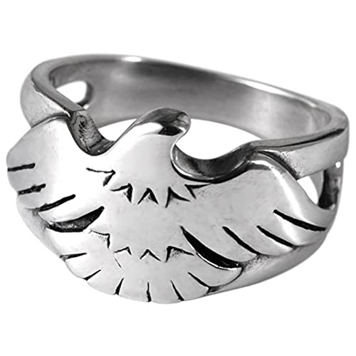 WEISHA Retro Ring S925 Sterling Silber Retro Thai Silber Stil Herren Silberring Adler Hip-Hop Ring1, 65mm von Tokiso