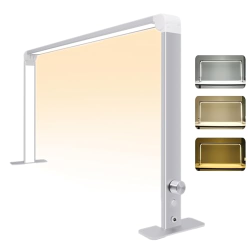 WEISHIDAI Halbmondförmige Nagel-Schreibtischlampe, LED-Nageltechniklampe, Nageltechniklampe, LED-Maniküre-Schreibtischlampe mit 3 Farbtemperaturen 4000k-6500k und dimmbarer Helligkeit(Silver) von WEISHIDAI