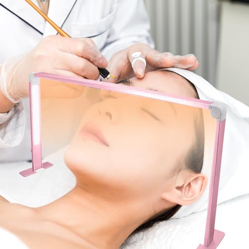 WEISHIDAI Quadratische Nagel-Schreibtischlampe, LED-Halbmond-Nagel-Schreibtischlampe für Profis, 3 Farbtemperaturen 4000 K – 6500 K und dimmbare Helligkeit, Silber (Color : Rose Pink) von WEISHIDAI