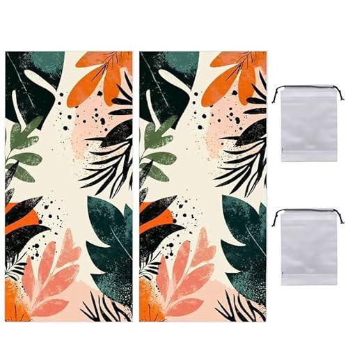 Strandtuch Anlage XXL 70 x 140 cm Strandhandtuch Mikrofaser mit Tasche, Saugfahig und Schnell Trocknende Beach Towel 2 Stück, Weiches & Leichtes Strandkleider Damen Strandmatte für Strand, Reise R-974 von WEISHIWE