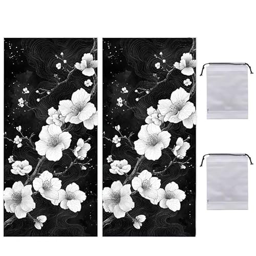 Strandtuch Groß, 60 x 120 cm 2er Set Damen Herren Strandhandtuch Kirschblüten, Schnell Trocknendes, Weiches, Leichtes, Sandfreies Microfaser Handtücher für Reise Urlaub Schwimmen Camping q-903 von WEISHIWE