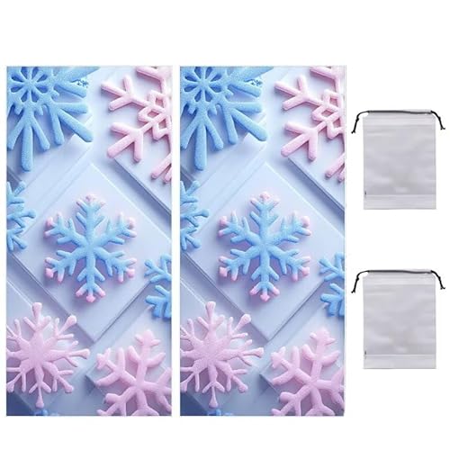 Strandtuch Groß, 60 x 120 cm 2er Set Damen Herren Strandhandtuch Schneeflocke, Schnell Trocknendes, Weiches, Leichtes, Sandfreies Microfaser Handtücher für Reise Urlaub Schwimmen Camping q-873 von WEISHIWE