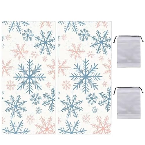 Strandtuch Groß, 75 x 150 cm 2er Set Damen Herren Strandhandtuch Schneeflocke, Schnell Trocknendes, Weiches, Leichtes, Sandfreies Microfaser Handtücher für Reise Urlaub Schwimmen Camping q-872 von WEISHIWE