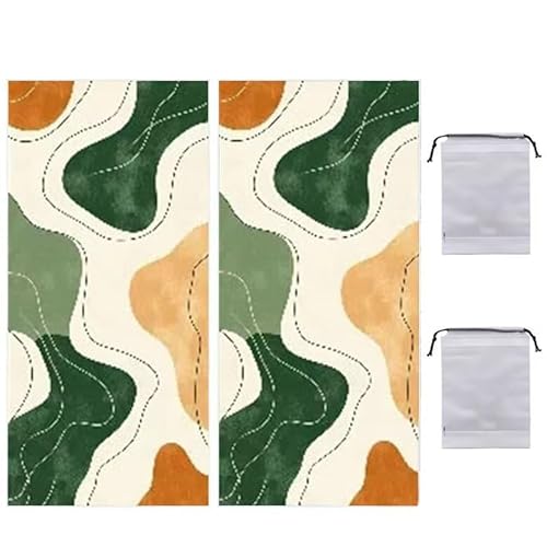 Strandtuch Groß, 90 x 180 cm 2er Set Damen Herren Strandhandtuch Pflanzen Morandi, Schnell Trocknendes, Weiches, Leichtes, Sandfreies Microfaser Handtücher für Reise Urlaub Schwimmen Camping q-979 von WEISHIWE
