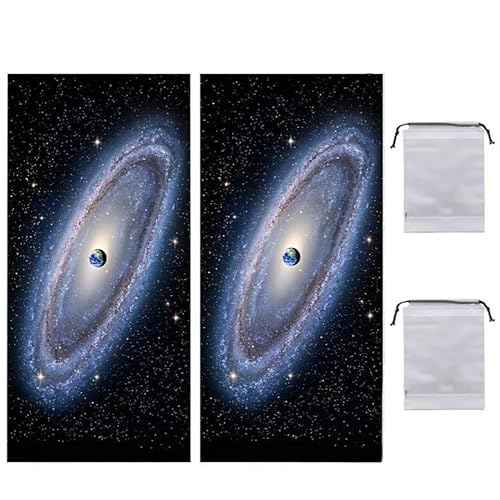 Strandtuch Groß, 90 x 180 cm 2er Set Damen Herren Strandhandtuch Universum Schwarzes Loch, Schnell Trocknendes, Weiches, Leichtes, Sandfreies Microfaser Handtücher für Reise Urlaub Schwimmen q-909 von WEISHIWE