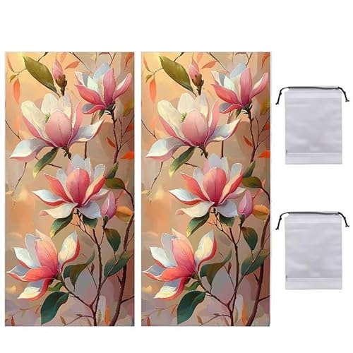 WEISHIWE Strandtuch Groß, 100 x 200 cm 2er Set Damen Herren Strandhandtuch Magnolie, Schnell Trocknendes, Weiches, Leichtes, Sandfreies Microfaser Handtücher für Reise Urlaub Schwimmen Camping q-925 von WEISHIWE