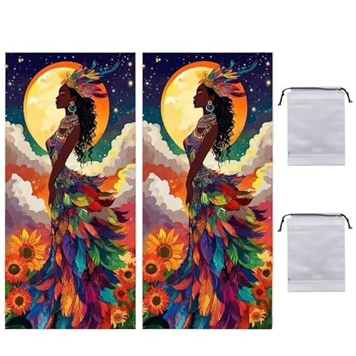 WEISHIWE Strandtuch Groß, 75 x 150 cm 2er Set Damen Herren Strandhandtuch Mond Frau, Schnell Trocknendes, Weiches, Leichtes, Sandfreies Microfaser Handtücher für Reise Urlaub Schwimmen Camping q-946 WEISHIWE Strandtuch Groß, 75 x 150 cm 2er Set Damen Herren Strandhandtuch Mond Frau, Schnell Trocknendes, Weiches, Leichtes, Sandfreies Microfaser Handtücher für Reise Urlaub Schwimmen Camping q-946 von WEISHIWE