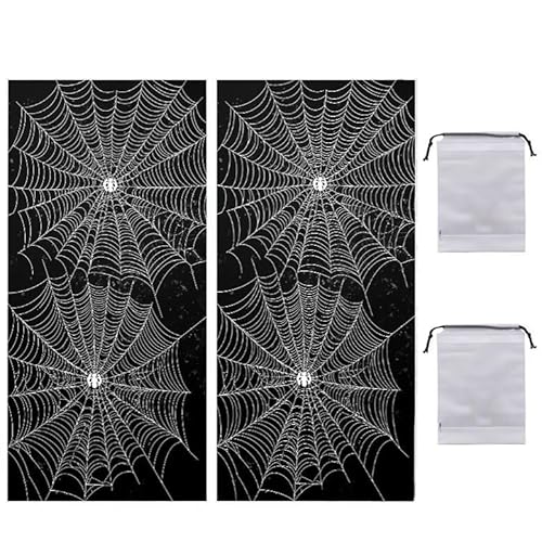 WEISHIWE Strandtuch Groß, 75 x 150 cm 2er Set Damen Herren Strandhandtuch Spinnennetz, Schnell Trocknendes, Weiches, Leichtes, Sandfreies Microfaser Handtücher für Reise Urlaub Schwimmen Camping q970 von WEISHIWE