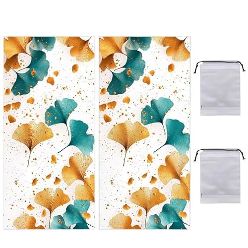 WEISHIWE Strandtuch Groß, 90 x 180 cm 2er Set Damen Herren Strandhandtuch Ginkgoblatt, Schnell Trocknendes, Weiches, Leichtes, Sandfreies Microfaser Handtücher für Reise Urlaub Schwimmen Camping q893 WEISHIWE Strandtuch Groß, 90 x 180 cm 2er Set Damen Herren Strandhandtuch Ginkgoblatt, Schnell Trocknendes, Weiches, Leichtes, Sandfreies Microfaser Handtücher für Reise Urlaub Schwimmen Camping q893 von WEISHIWE