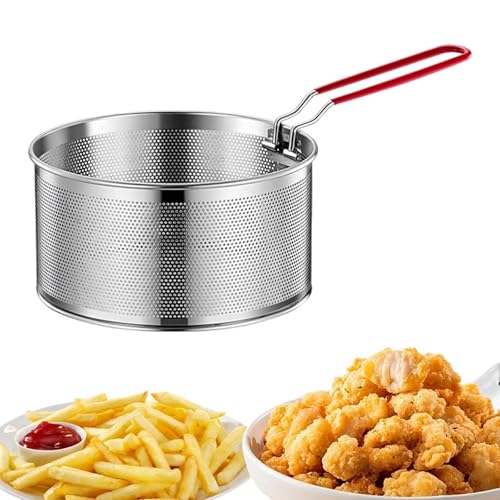 Frittierkorb Edelstahl NudelkorbFritteusenkorb mit Langem Griff für Topf Rund Lebensmittel Siebkorb Frittierkorb Edelstahl NudelkorbFritteusenkorb mit Langem Griff für Topf Rund Lebensmittel Siebkorb von WEISIPU