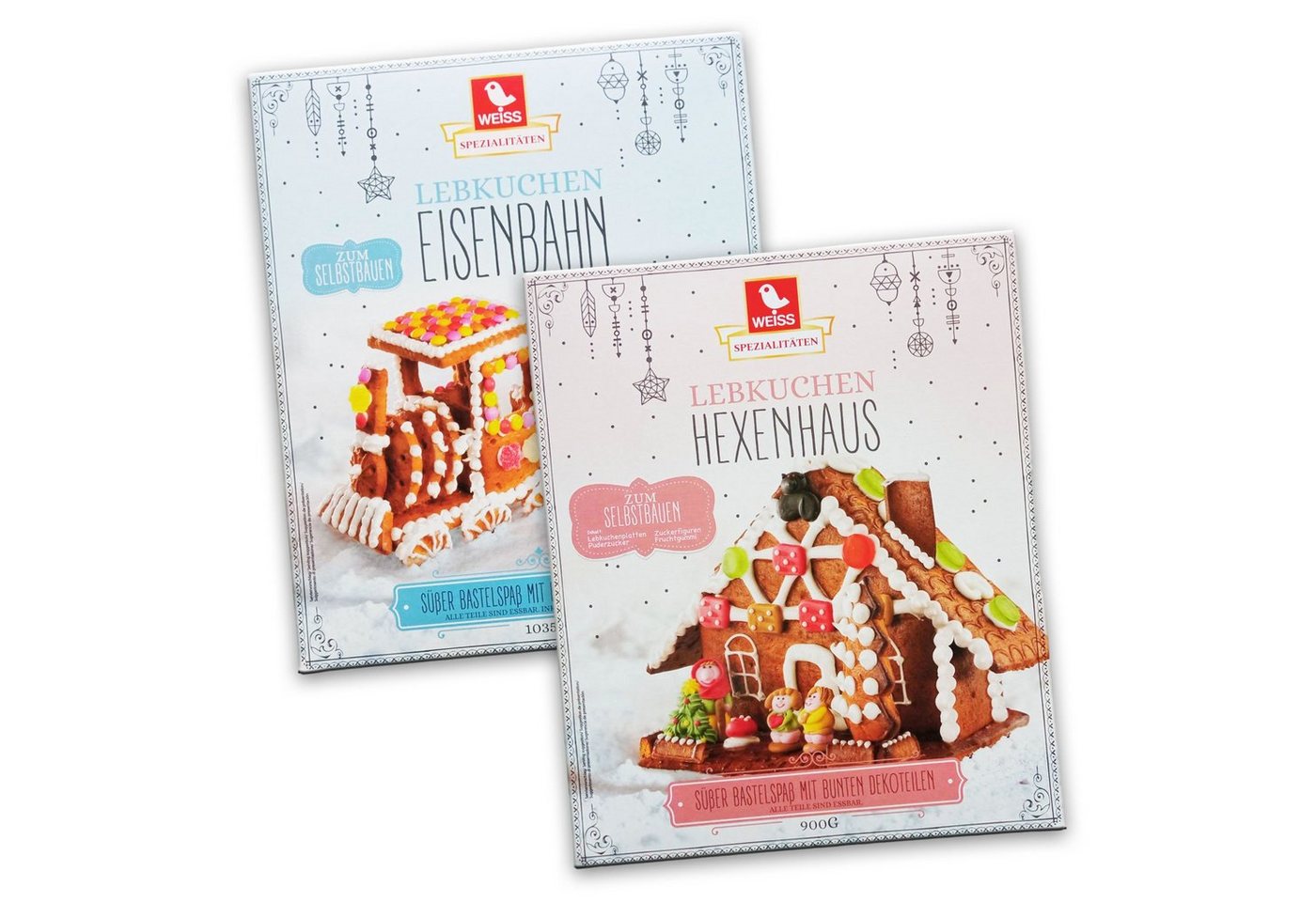 WEISS Weihnachtshaus WEISS Hexenhaus und Eisenbahn Lebkuchen Set von WEISS