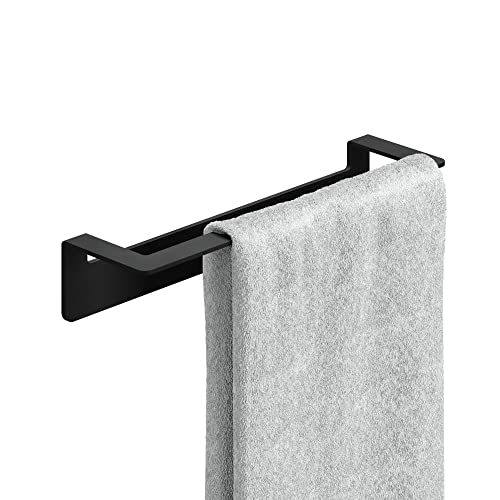 WEISSENSTEIN Handtuchstange Edelstahl ohne Bohren 30cm schwarz - Handtuchhalter Bad selbstklebend von WEISSENSTEIN