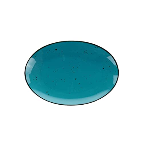 Ovaler Teller 38 cm Cottage Galaxy Blue von Weissestal