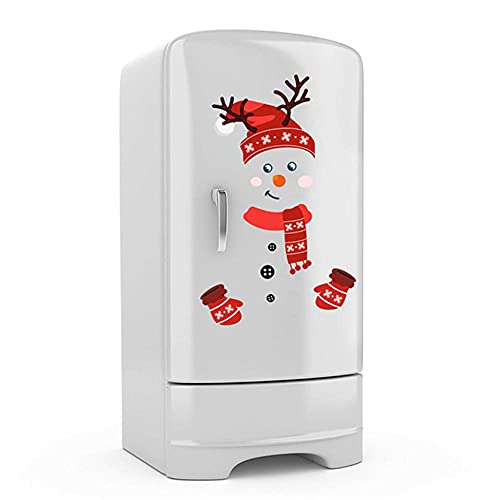 WEISUO Weihnachten Schneemann Kühlschrank Aufkleber Nette Schneemann Kühlschrank Aufkleber für Kühlschrank Wand Tür Party Supplies Dekoration von WEISUO