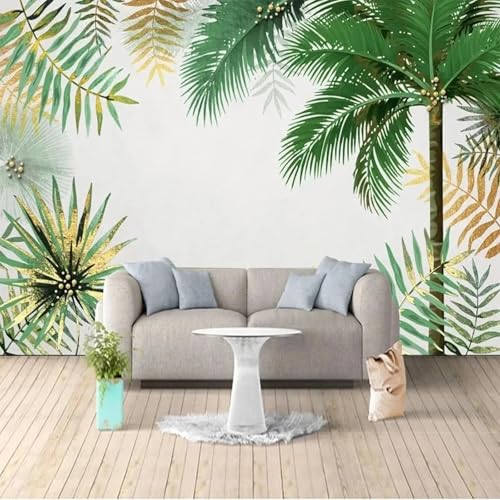 WEITAOSM 3D Abstrakte Dschungelpflanze Blätter Muster Tapete Wohnzimmer Schlafzimmer Kinderzimmer Hintergrund Wandkunst Tapete (selbstklebendes PVC) von WEITAOSM