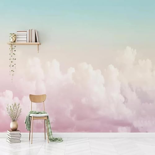 WEITAOSM 3D Kreative rosa Himmelwolke Wandmalerei Wohnzimmer Schlafzimmer Arbeitszimmer Mädchenzimmer Hintergrund Moderne Tapete (selbstklebendes PVC) von WEITAOSM