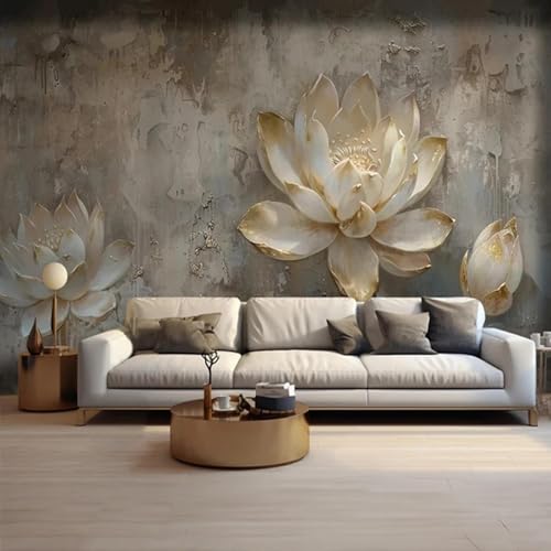 WEITAOSM 3D Relief Pflanze weißer Lotus Fototapete Schlafzimmer Arbeitszimmer Wohnzimmer Sofa Hintergrund Wand moderne Kunst Dekoration WEITAOSM 3D Relief Pflanze weißer Lotus Fototapete Schlafzimmer Arbeitszimmer Wohnzimmer Sofa Hintergrund Wand moderne Kunst Dekoration von WEITAOSM