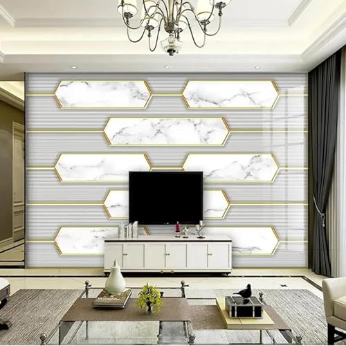 WEITAOSM 3D-Tapete mit abstraktem geometrischem Muster, Marmor-Hintergrund, für Esszimmer, Wohnzimmer, Fernseher, Sofa, Wandkunst, Wandbild (selbstklebendes PVC) von WEITAOSM