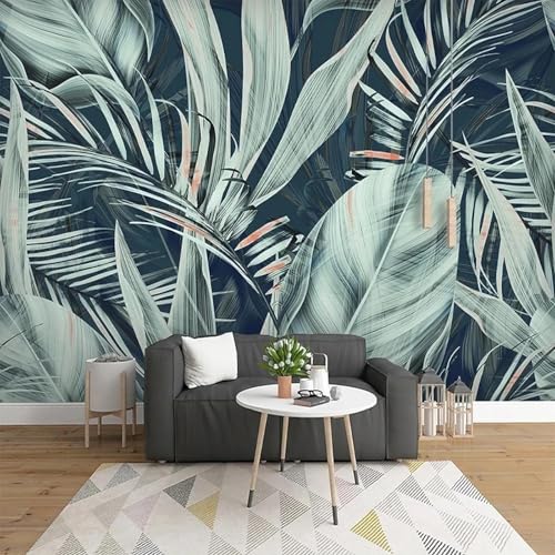 WEITAOSM 3D-Tapete mit handgemaltem tropischem Pflanzenblattmuster, geeignet für Wohnzimmer, Schlafzimmer, Arbeitszimmer, Sofa, Wandkunst, Wandbild (selbstklebendes PVC) von WEITAOSM