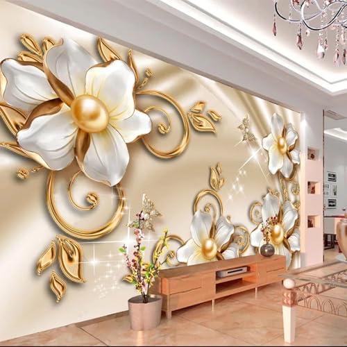 WEITAOSM 3D-Wandbild, modern, abstrakt, Relief, Blume, Schmetterling, Schlafzimmer, Wohnzimmer, TV, Sofa, Hintergrund, Wandkunst, Tapete (selbstklebendes PVC) von WEITAOSM