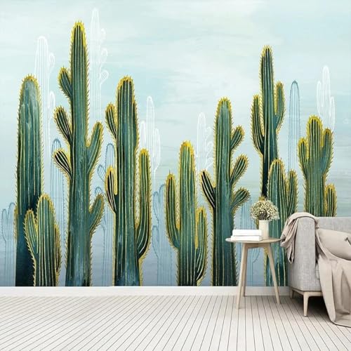 WEITAOSM 3D-Wandbild, modern, handbemalt, grüne Pflanze, Kaktus, für Restaurant, Küche, Wohnzimmer, Sofa, Hintergrund, Kunsttapete (selbstklebendes PVC) von WEITAOSM
