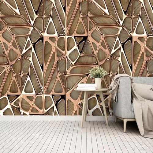 WEITAOSM 3D-Wandbild im europäischen Metallstil mit abstraktem geometrischem Muster, Wandbild für Wohnzimmer, Schlafzimmer, Arbeitszimmer, Fernseher, Sofa (selbstklebendes PVC) von WEITAOSM