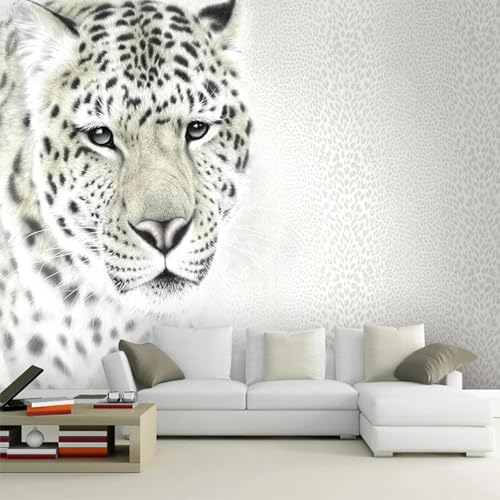 WEITAOSM 3D-Wandbild mit handgemaltem Tierleoparden-Motiv, Leopardenmuster, für Kinderzimmer, Schlafzimmer, Wohnzimmer, Arbeitszimmer, Wandbild, moderne Modetapete (selbstklebendes PVC) von WEITAOSM