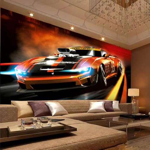 WEITAOSM Cooles Cartoon-Auto 3D-Stereo-Wandbild Schlafzimmer Wohnzimmer TV Sofa Kinderzimmer Kreative dekorative Tapete (selbstklebendes PVC) von WEITAOSM