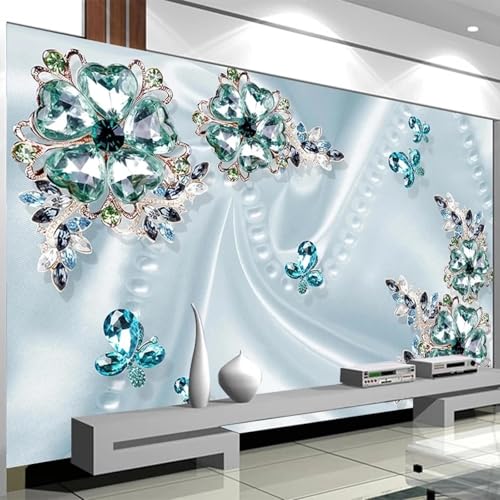 WEITAOSM Grüne Kristallblume Blumen Wandbild Wohnzimmer Schlafzimmer Arbeitszimmer Kinderzimmer TV Hintergrund Wandkunst Tapete (selbstklebendes PVC) von WEITAOSM