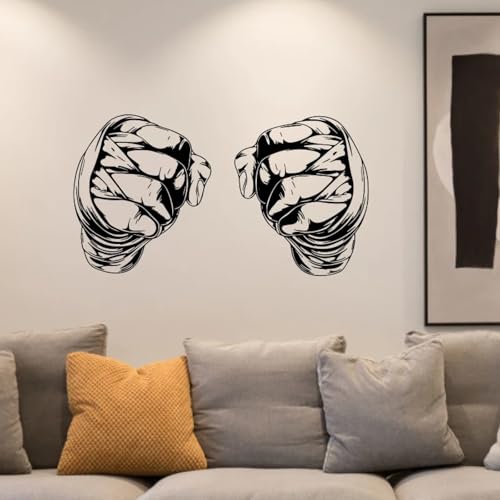 WEITAOSM Kickboxen Kampfsport Wandaufkleber Boxsport Hand Vinyl Aufkleber für Boxclub Spielzimmer Dekoration Kunst Aufkleber von WEITAOSM
