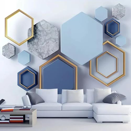 WEITAOSM Moderne Wandbilder mit abstraktem geometrischem 3D-Muster, geeignet für Schlafzimmer, Arbeitszimmer, Wohnzimmer, Sofa (selbstklebendes PVC) von WEITAOSM