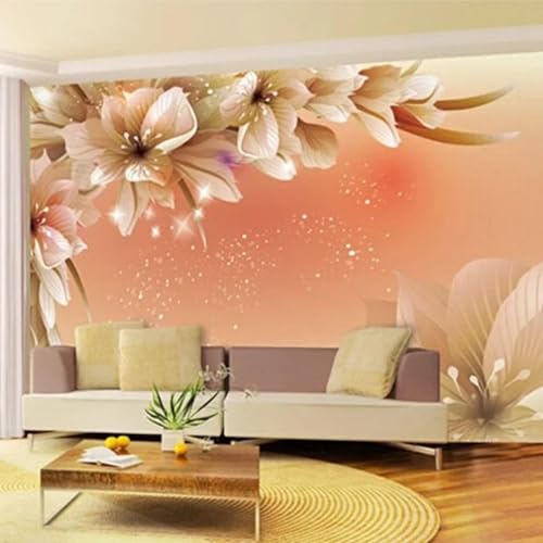 WEITAOSM Modernes 3D-Stereo-Relief-Blumen-Wandbild für Wohnzimmer, Schlafzimmer, TV, Sofa, Hintergrund, Wandkunst, Tapete (selbstklebendes PVC) von WEITAOSM