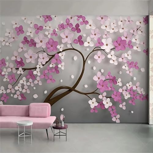 WEITAOSM Modernes 3D-Stereo-Wandbild mit Pflanzen, Bäumen und Blumen, für Wohnzimmer, Schlafzimmer, Arbeitszimmer, kreative abstrakte Kunsttapete (selbstklebendes PVC) von WEITAOSM