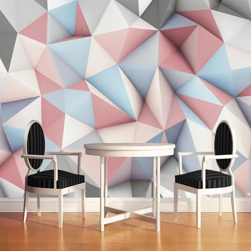 WEITAOSM Modernes 3D-Wandbild mit kreativem, farbenfrohem, geometrischem Stereomuster für Wohnzimmer, Schlafzimmer, Arbeitszimmer und Büro (selbstklebendes PVC) von WEITAOSM