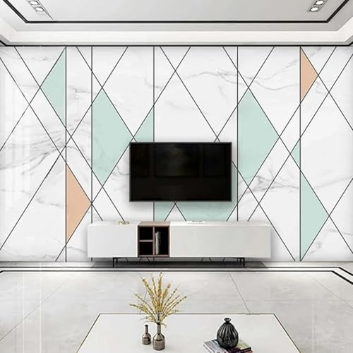 WEITAOSM Modernes Kunstwandbild mit geometrischem Marmormuster, geeignet für Wohnzimmer, Schlafzimmer, Arbeitszimmer, Sofa (selbstklebendes PVC) von WEITAOSM