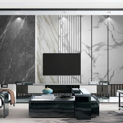 WEITAOSM Modernes dreidimensionales 3D-Wandbild mit abstraktem Marmorlinienmuster für Wohnzimmer, Schlafzimmer, Fernseher, Sofa (selbstklebendes PVC) von WEITAOSM