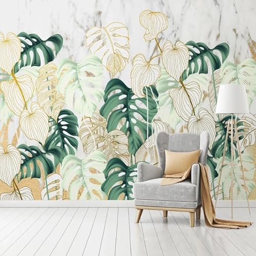 WEITAOSM Modernes handgemaltes 3D-Wandbild mit tropischen Pflanzenblättern für Wohnzimmer, Schlafzimmer, Fernseher, Sofa (selbstklebendes PVC) von WEITAOSM