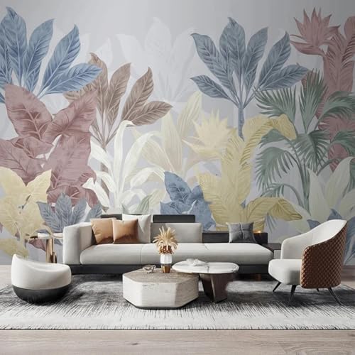 WEITAOSM Wandbild im nordischen Stil mit Ölgemälde und tropischem Pflanzenblattmuster, für Schlafzimmer, Wohnzimmer, Fernseher, Sofa (selbstklebendes PVC) von WEITAOSM