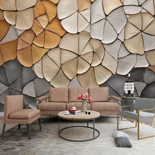 WEITAOSM Wandbilder im modernen Kunststil mit geometrischem abstraktem Pflanzenblattmuster, geeignet für Wohnzimmer, Fernseher, Sofa (selbstklebendes PVC) von WEITAOSM