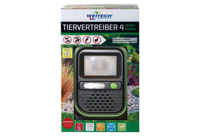 WEITECH Ultraschall-Tierabwehr Garden Protector 4 Ultraschall Katzenschreck, Hundeschreck, Marder... von WEITECH