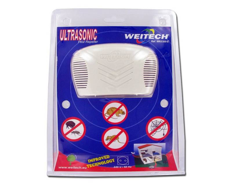 WEITECH Ultraschall-Tierabwehr Ultraschall Vertreiber gegen Ratten, Mäuse, Spinnen, Flöhe, Zecken von WEITECH