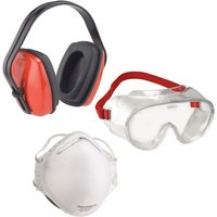 Arbeitsschutz-Set 3-teilig Brille Gehörschutz Maske Arbeitskleidung von WEITERE