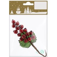 Beerentuff rot 10 mm, 16 Stück Deko Weihnachten von WEITERE