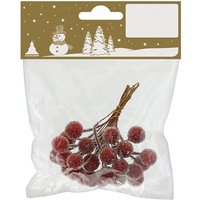 Deko Beeren rot geeist 1,5 cm an Draht Deko Weihnachten von WEITERE