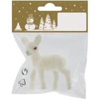 Dekofigur Rehkitz weiß beflockt 5 x 7 cm Figur Dekofigur Rehkitz weiß beflockt 5 x 7 cm Figur von WEITERE