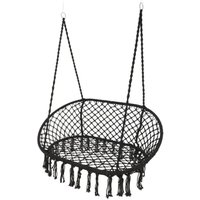 Hängesessel Boho schwarz mit Fransen Hängesessel von OUTDOOR LIVING
