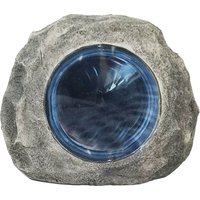 Led Solarleuchte Stein mit Dämmerungssensor grau-blau Wege- & Sockelleuchten von WEITERE
