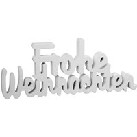 Schriftzug Frohe Weihnachten aus Poly weiß, 26 x 10,5 cm Deko Weihnachten von WEITERE